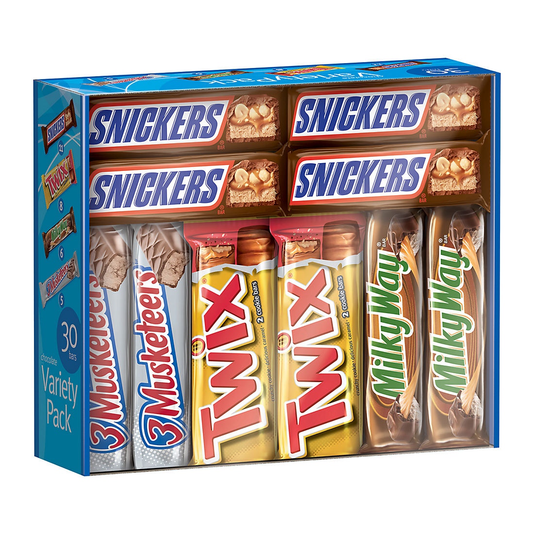 Snickers, Twix & More Chocolate Candy Bars, Full-Size Variety Pack, 30 ct. 3.6 LB