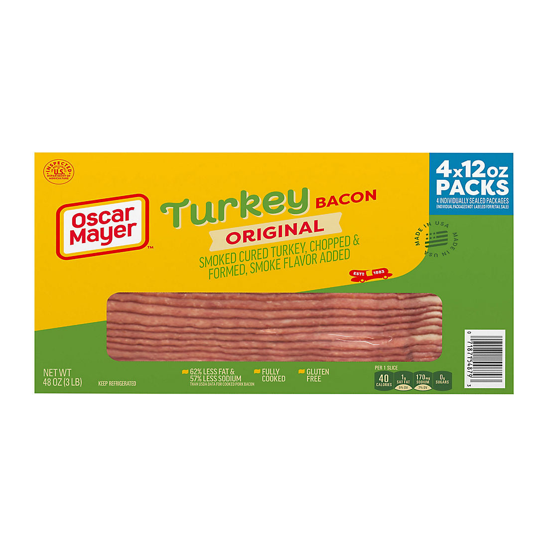 Oscar Mayer Fully Cooked Smoked Turkey Bacon, 4 pk. 3 LB