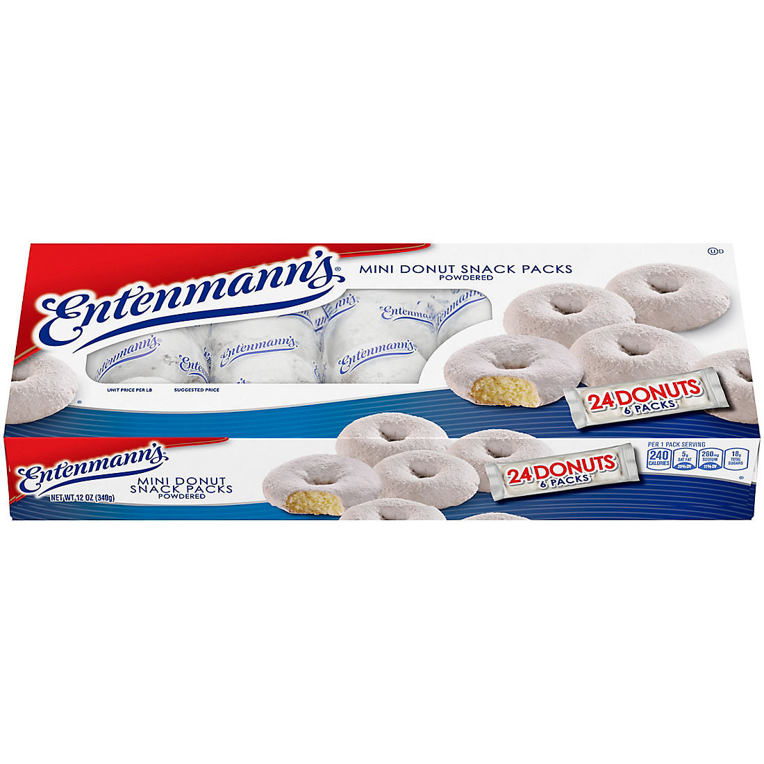 Entenmann's Mini Powdered Donut Snack Packs, 24 ct. 12 OZ