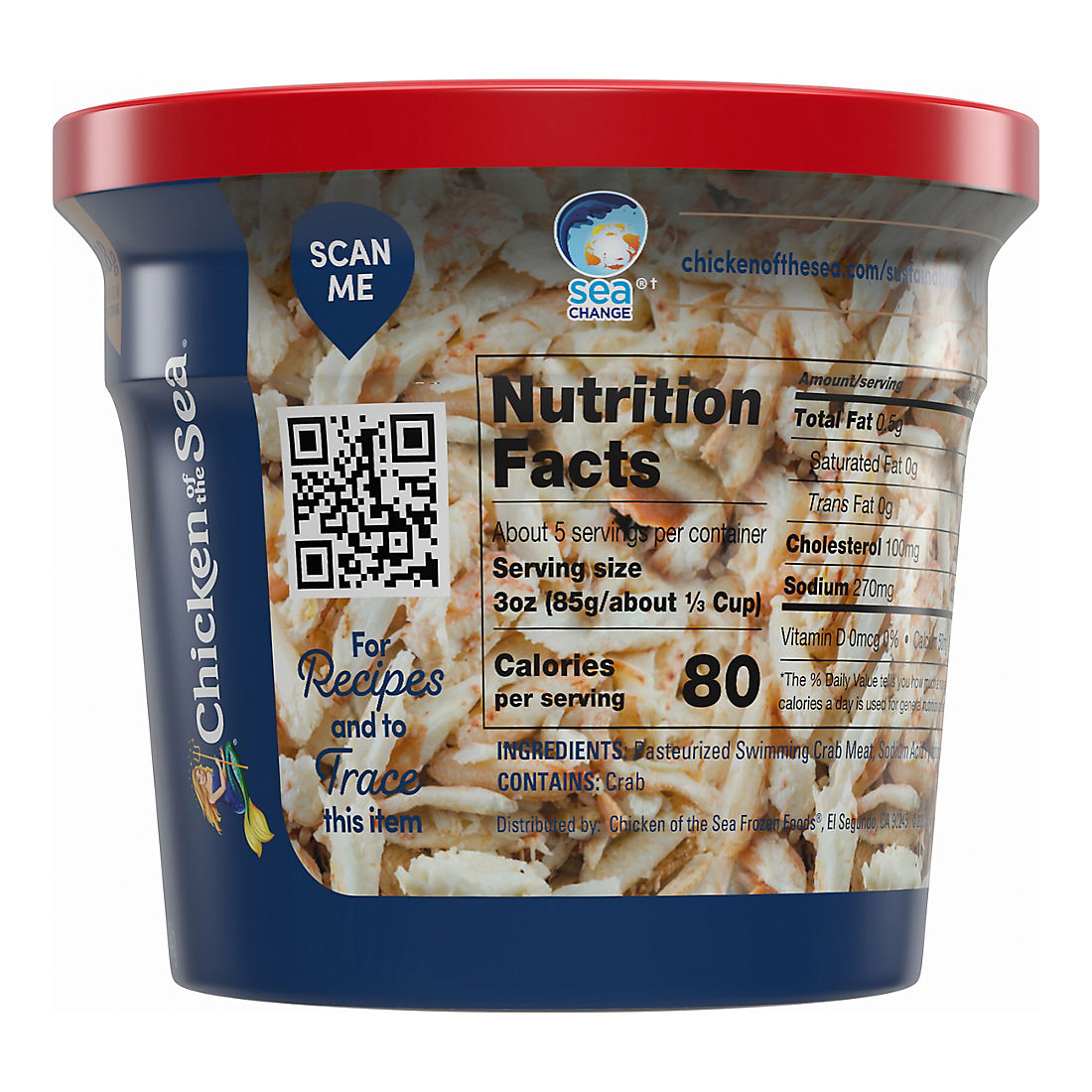 Chicken of the Sea Pasteurized Crab Claw Meat, 16 oz.