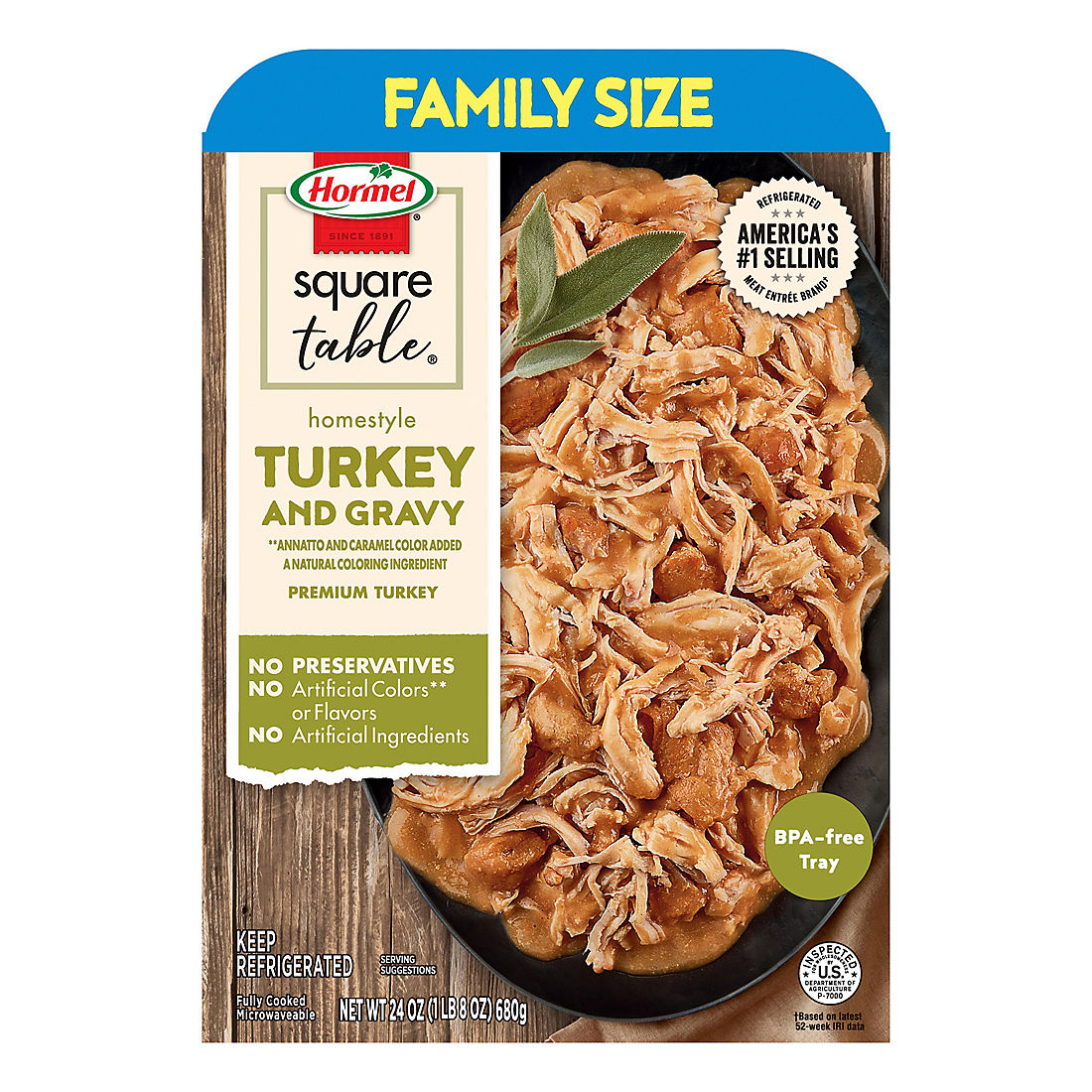 Hormel Square Table Family Size Turkey Breast With Gravy, Serves 6 People, 1.8 LB
