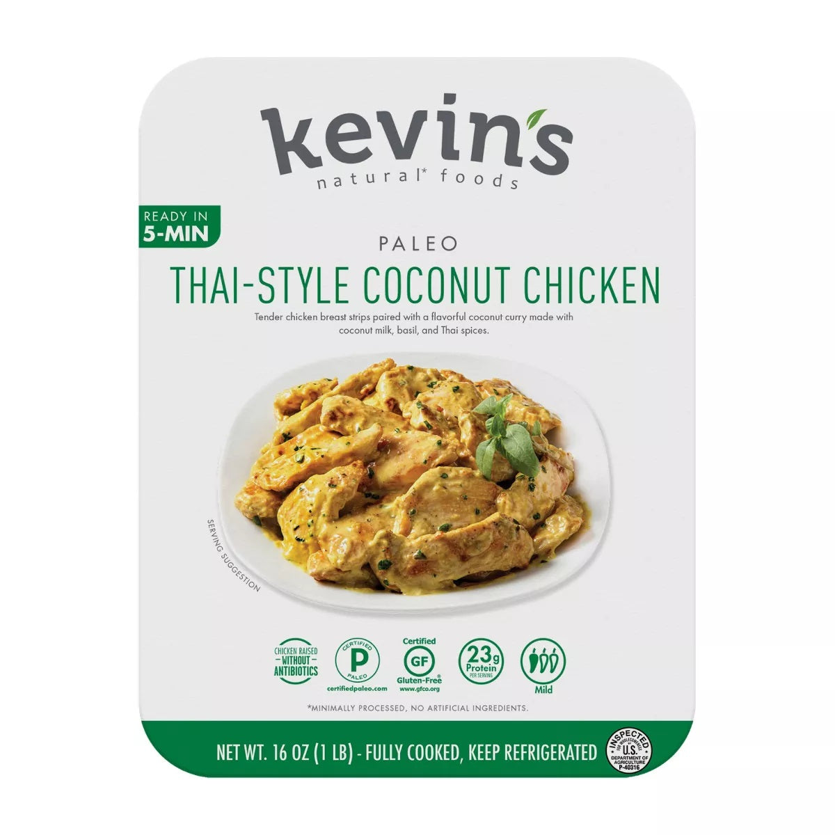 Kevin's Natural Foods Fully Cooked - Thai-Style Coconut Chicken 1 LB