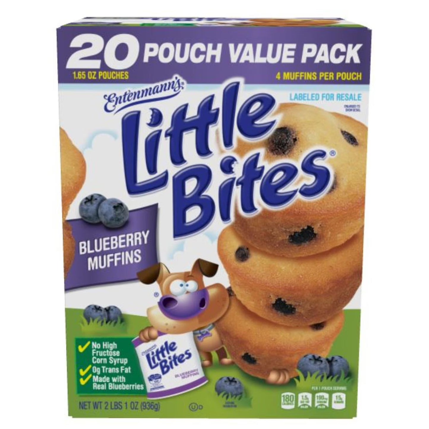 Entenmann's Little Bites Blueberry Muffins, 20 pk. 2.1.LB