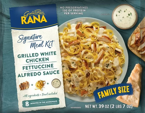 Giovanni Rana Fettuccine Chicken Alfredo Premium Meal Kit Tray (Family Size, 39oz), Refrigerated W