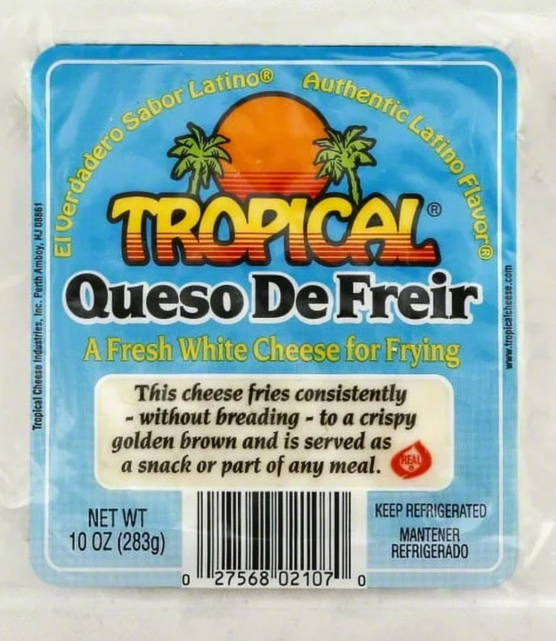 Tropical Queso De Freir, White Frying Cheese, 10oz, Vacuum Packed