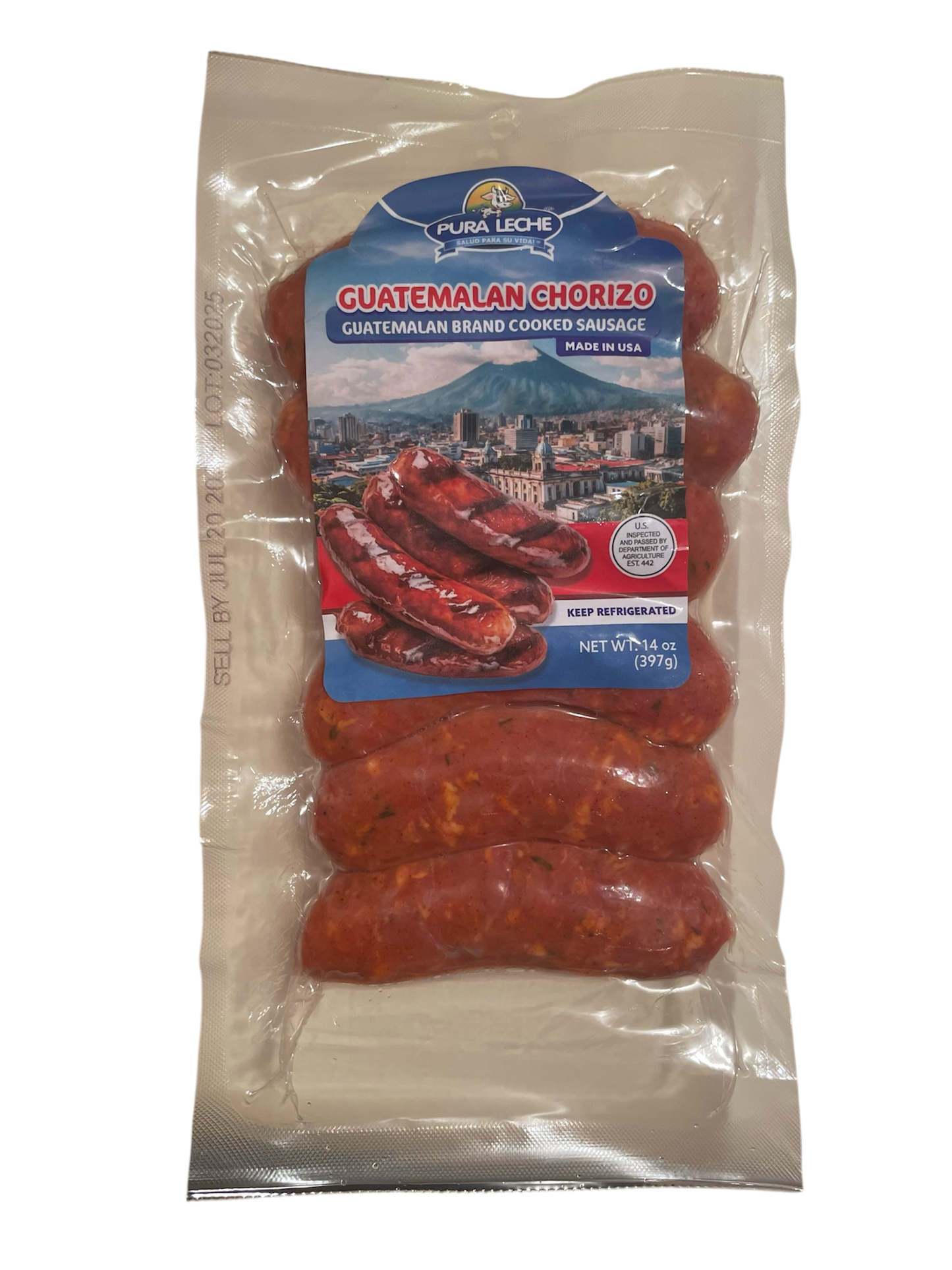 PURA LECHE GUATEMALAN PORK CHORIZO 14 OZ