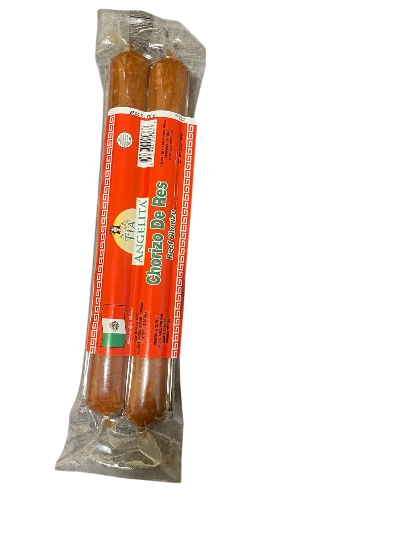TIA ANGELITA CHORIZO DE RES BEEF CHORIZO 12 OZ