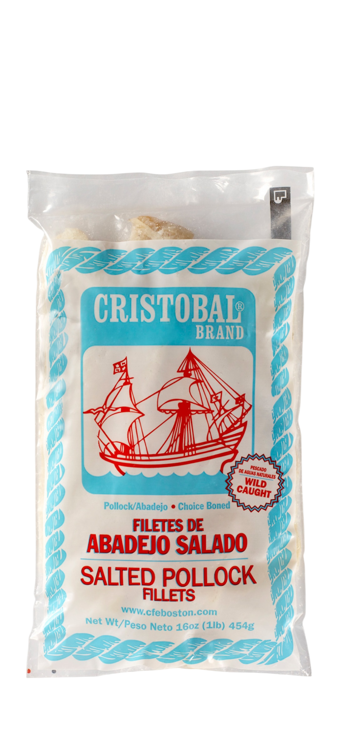 Cristobal Choice Boned Salted Pollock Fillets 1 lb. Bag