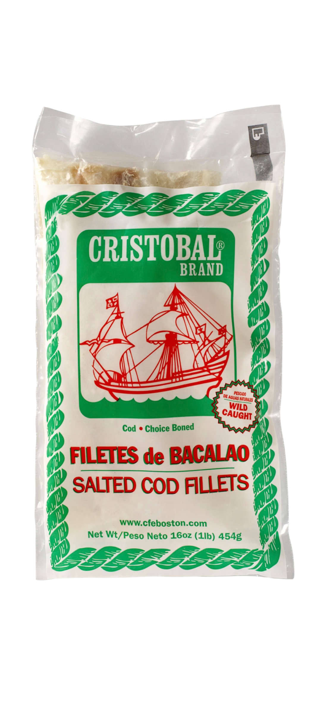 Cristobal Choice Boned Salted Codfish Fillets 1 lb. Bag