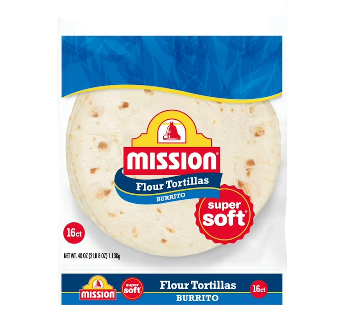 Mission Super Soft Flour Tortillas, Burrito Size, 16 Count