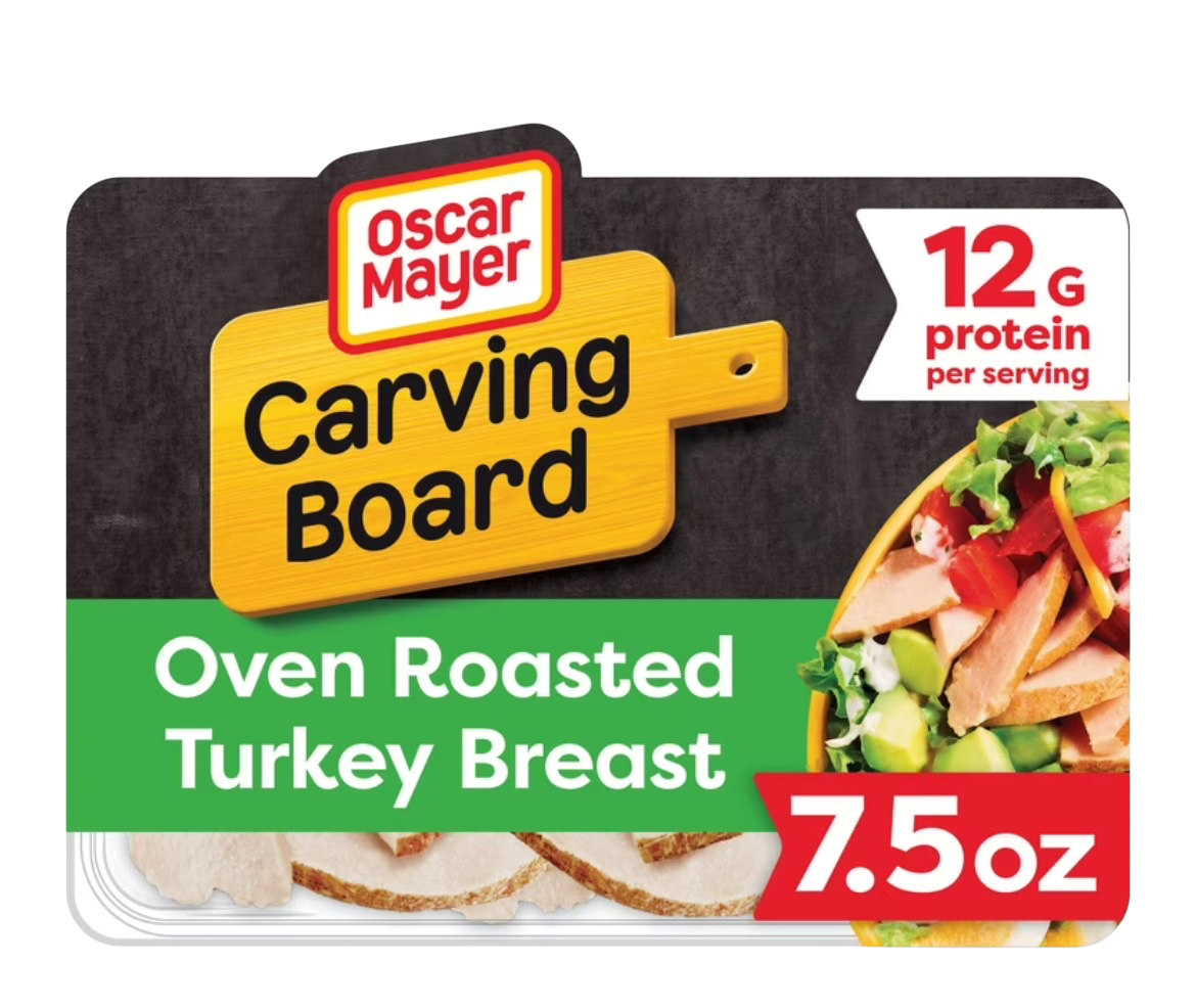 Oscar Mayer Carving Board Oven Roasted Turkey Breast Sliced Deli Meat, 7.5 oz Pack