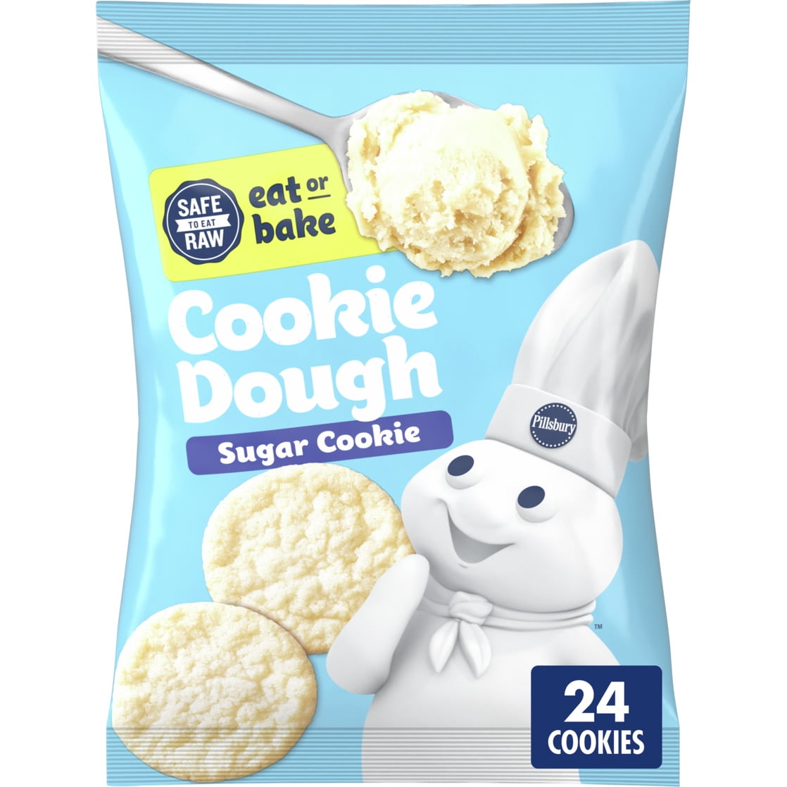 Pillsbury Ready To Bake Refrigerated Cookie Dough, Sugar Cookie, 16 oz
