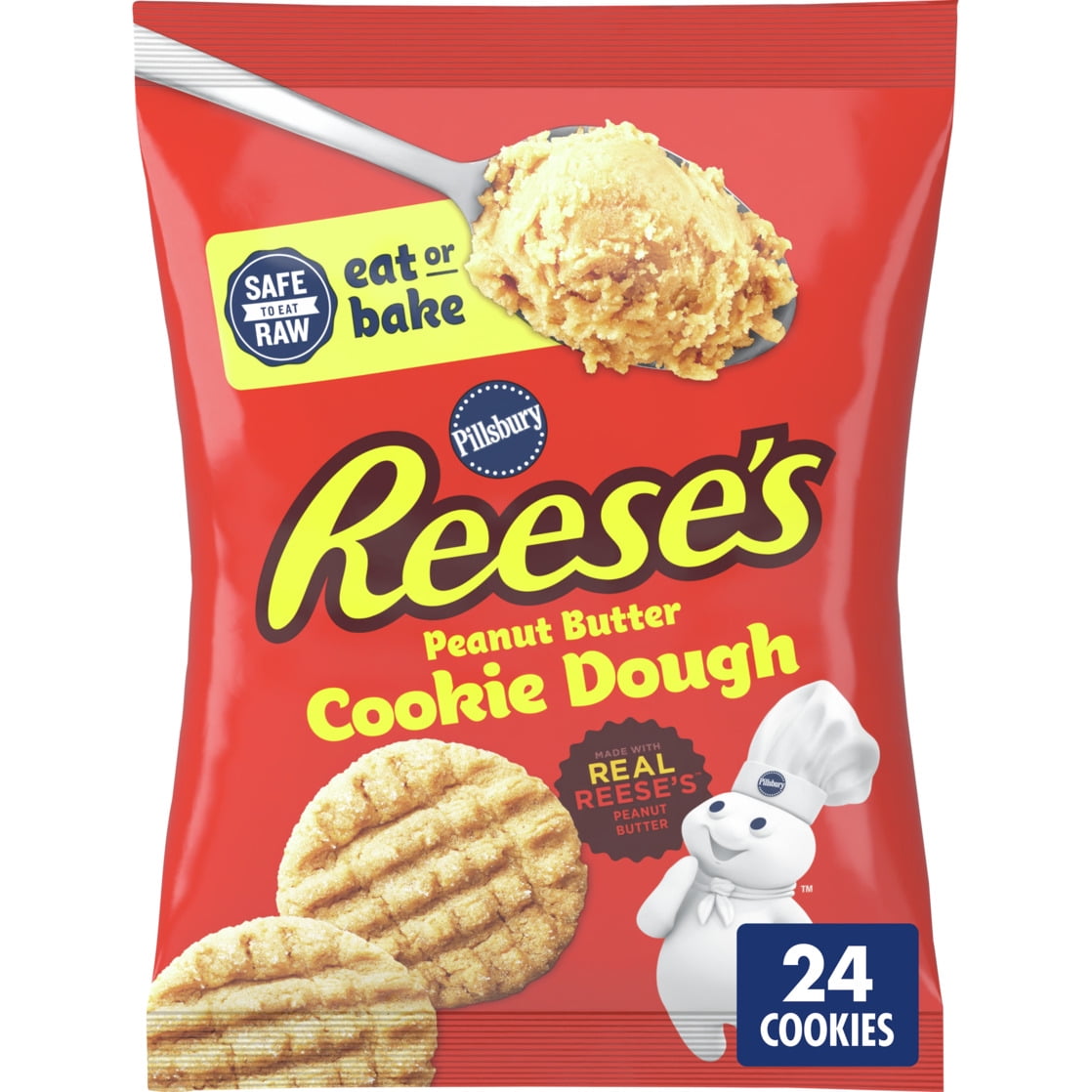 Pillsbury Ready To Bake Refrigerated Cookie Dough, Reese's Peanut Butter, 16 OZ