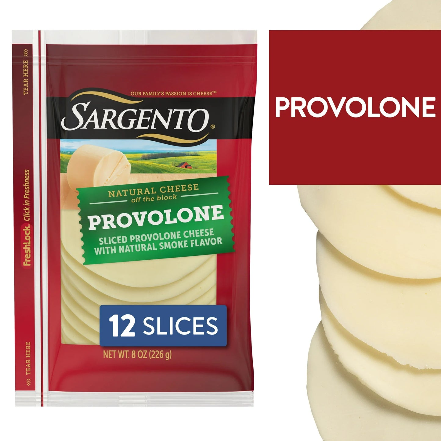 Sargento® Sliced Provolone Natural Cheese with Natural Smoke Flavor, 12 slices