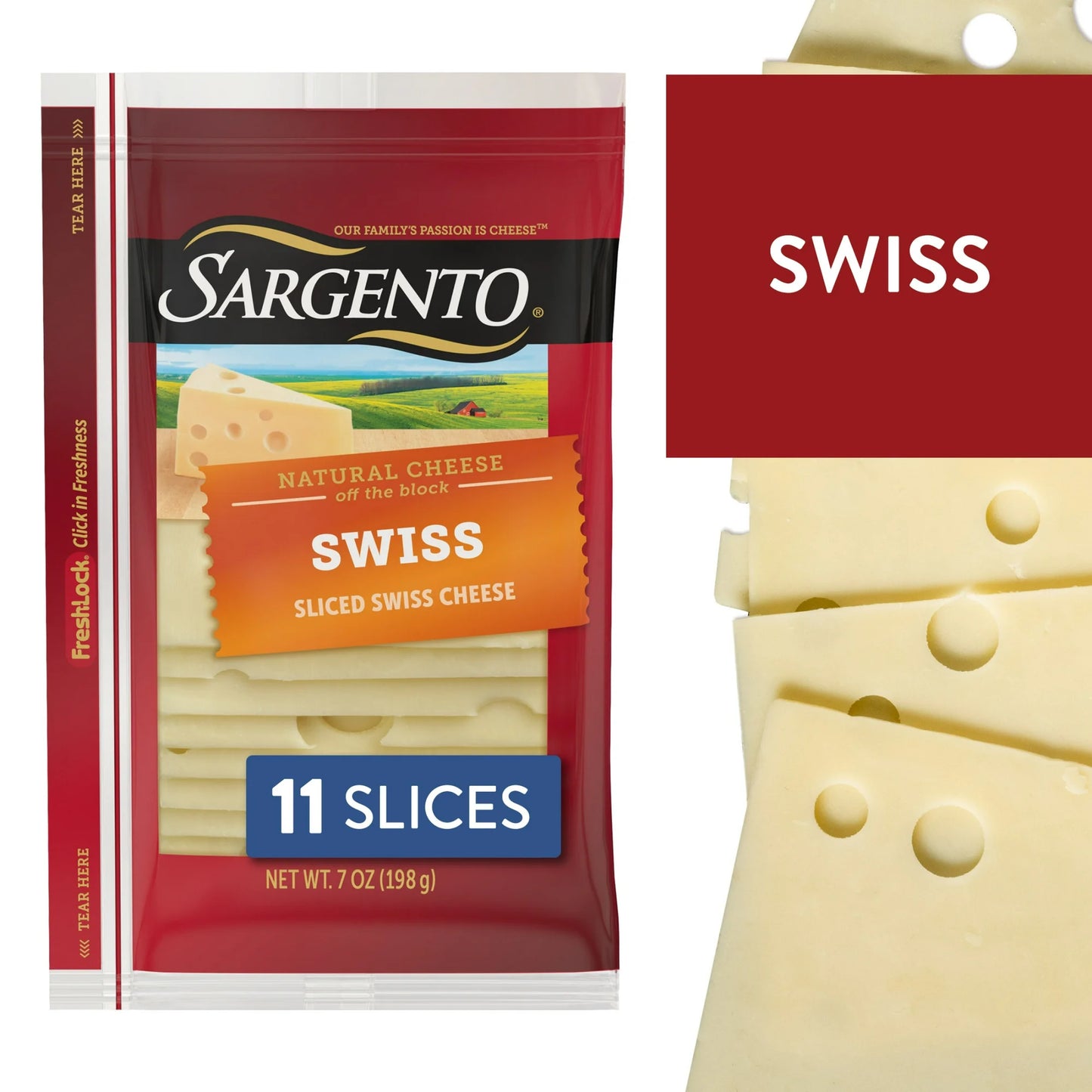 Sargento® Sliced Swiss Natural Cheese, 11 slices