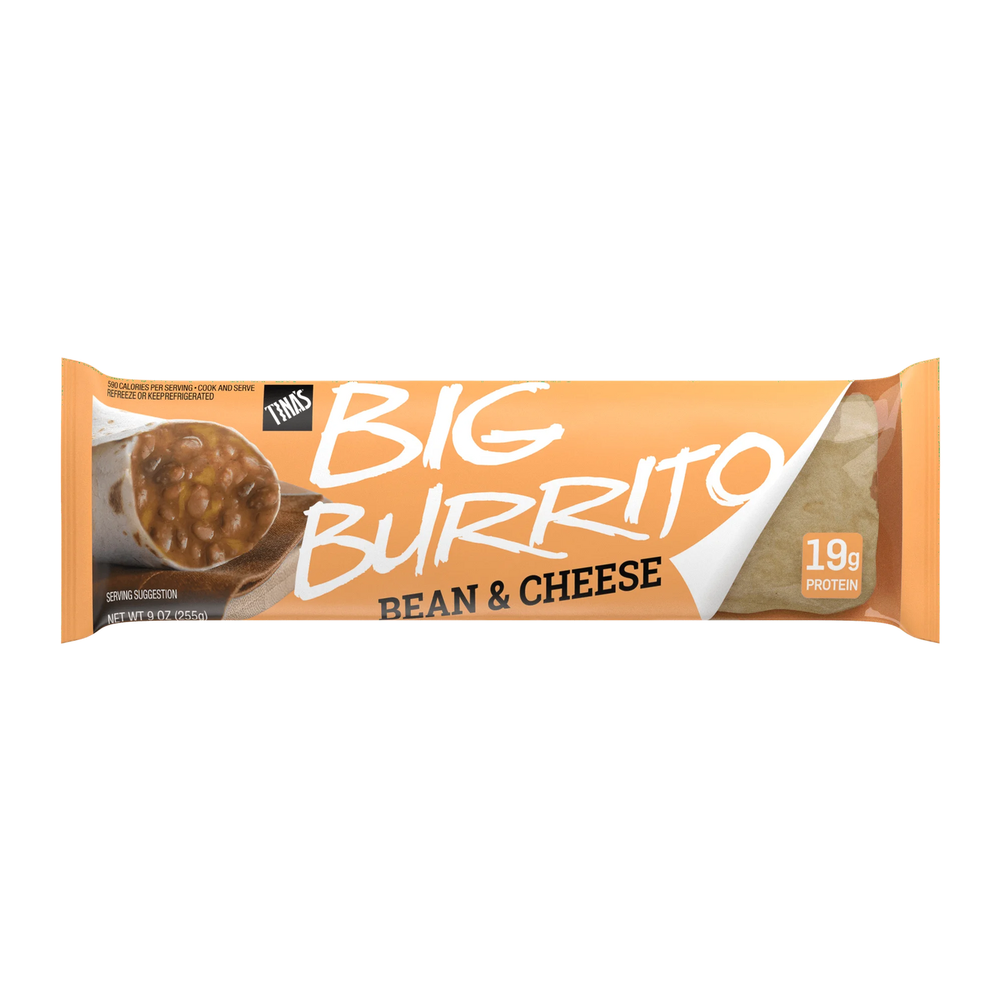 Tina's Big Burrito Bean & Cheese, Packaged Burrito, 9 oz, 1 Count