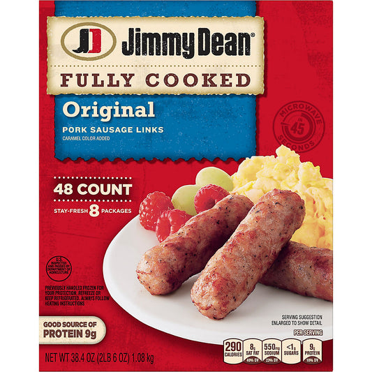 Jimmy Dean Fully Cooked Original Pork Sausage Links, 48 ct. 2.6 LB