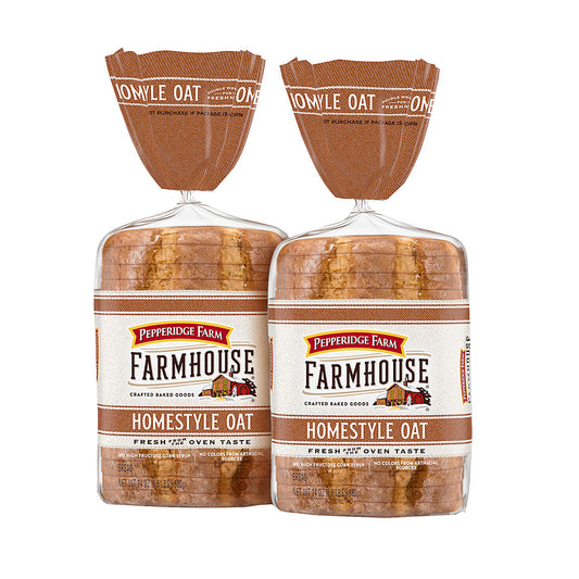 Pepperidge Farm Farmhouse Homestyle Oat Bread, Loaf, 2 pk./3 LB