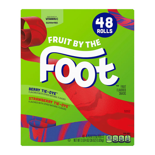 Fruit by the Foot Variety Pack, Strawberry and Berry Tie Dye, 48 ct. 4.4 LBS