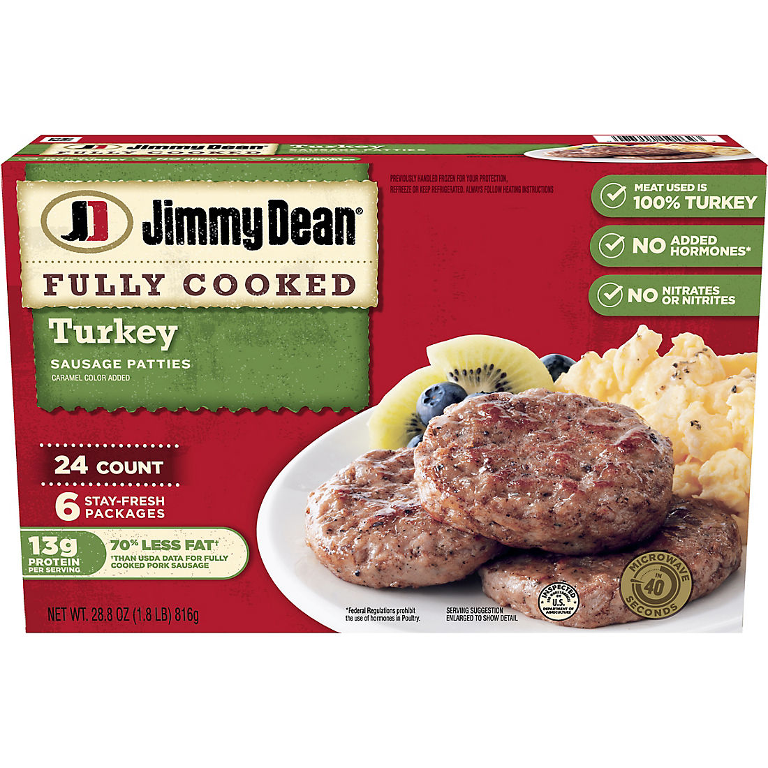 Jimmy Dean Turkey Sausage Patties, 24 ct. 1.9 LB
