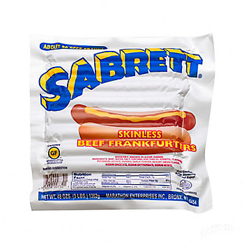 Sabrett Skinless Beef Franks, 3 lbs.