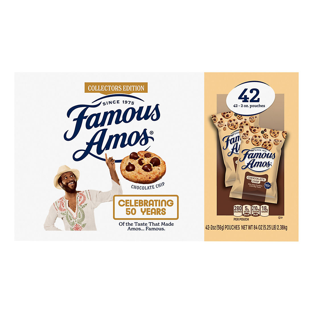 Famous Amos Chocolate Chip Cookies, Original Recipe Bite-Size Cookies, Chocolate Chips, 42 ct. 5.25 LB
