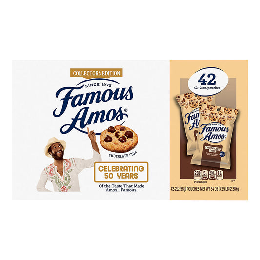 Famous Amos Chocolate Chip Cookies, Original Recipe Bite-Size Cookies, Chocolate Chips, 42 ct. 5.25 LB