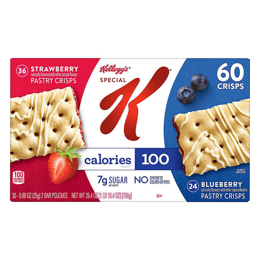Special K Pastry Crisps Breakfast Bars Variety Pack, 60 pk. 1.11 LB