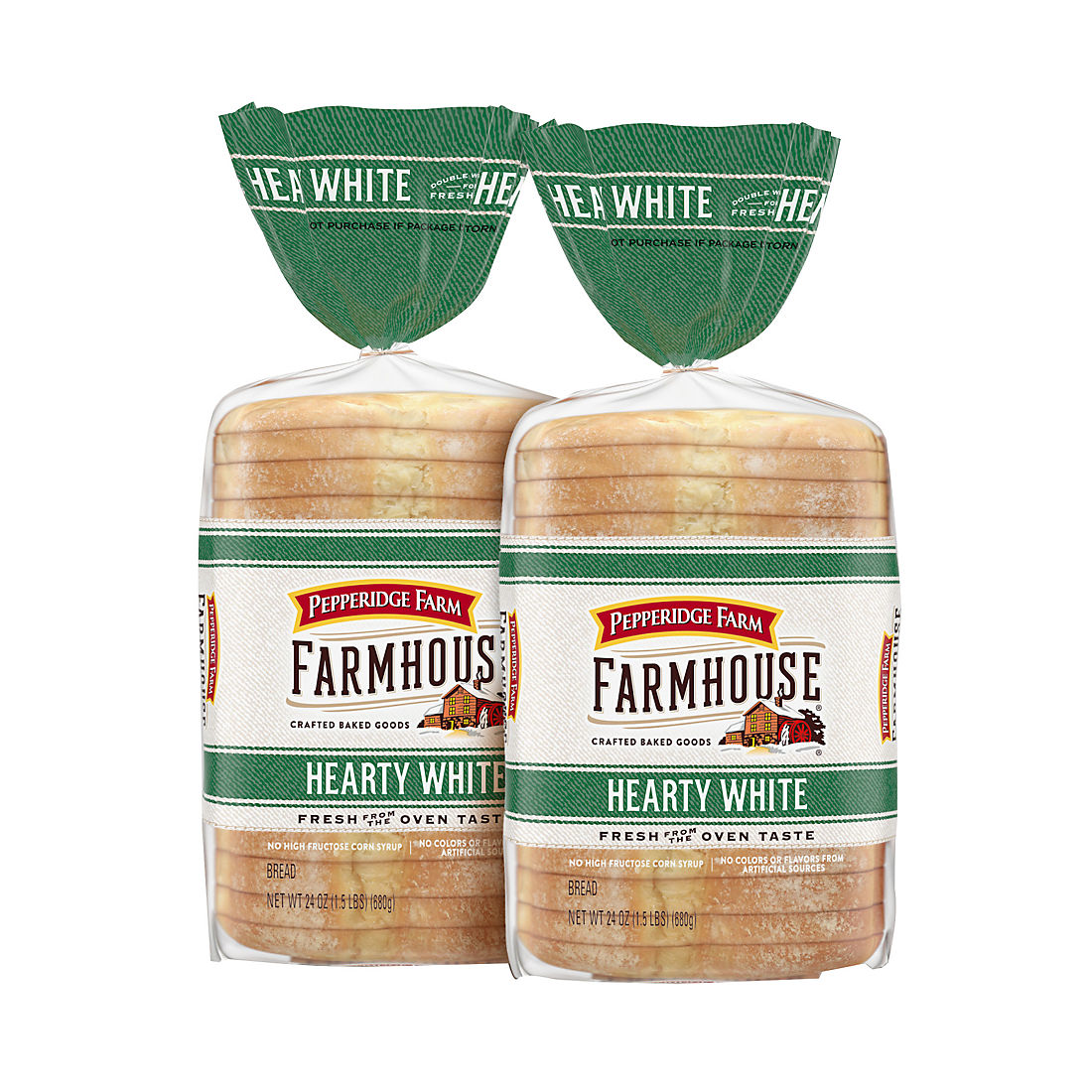 Pepperidge Farm Farmhouse Hearty White Bread, Loaf, 2 pk./3 LB