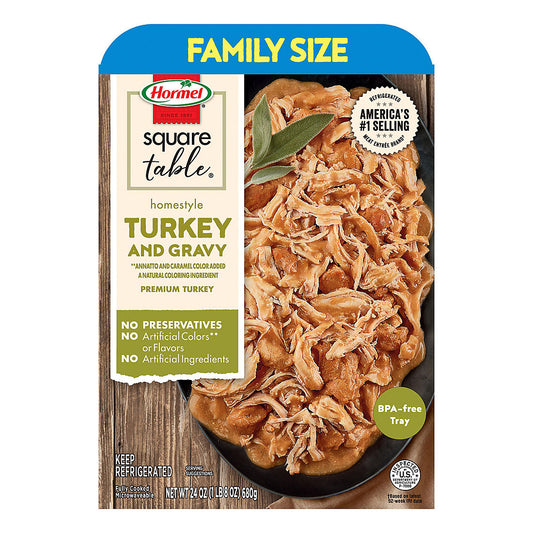 Hormel Square Table Family Size Turkey Breast With Gravy, Serves 6 People, 1.8 LB