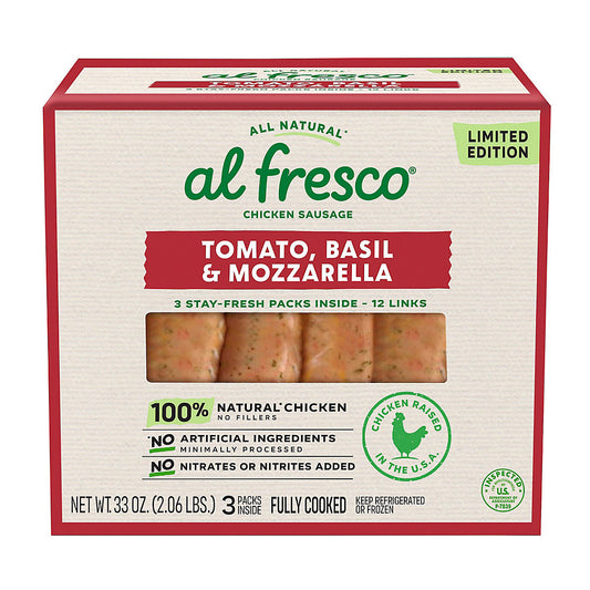 Al Fresco Tomato, Basil & Mozzarella Chicken Sausage, 2.1 lbs.