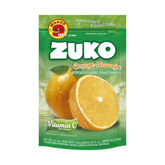 Zuko Orange Drink Mix Bag, 14.1 oz
