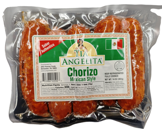TIA ANGELITA CHORIZO MEXICAN STYLE PORK CHORIZO 14 oz P