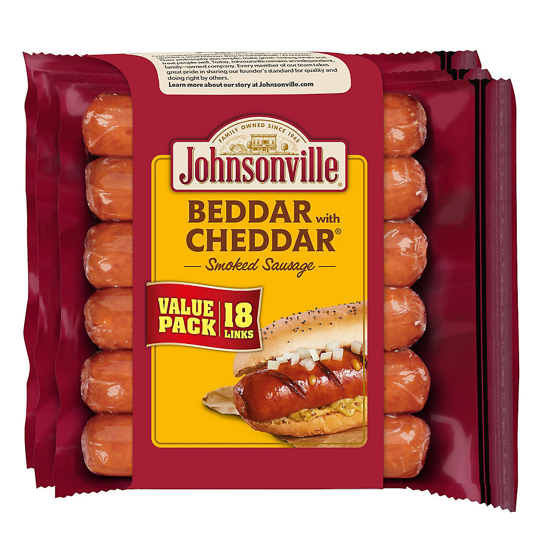 Johnsonville Beddar with Cheddar Smoked Sausages, 18 ct. 2.63 pounds
