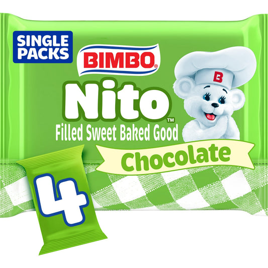 Bimbo Nito Chocolate Crème Filled Sweet Baked Good, 4 packs, Eclairs, 8.76 oz Multipack