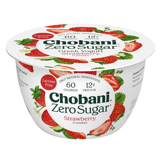Chobani Zero Sugar Non-Fat Greek Yogurt Strawberry 5.3 oz Cup