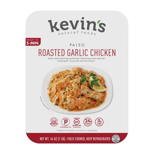 Kevin's Natural Foods Roasted Garlic Chicken, Full Size Refrigerated Entree, 16 oz W