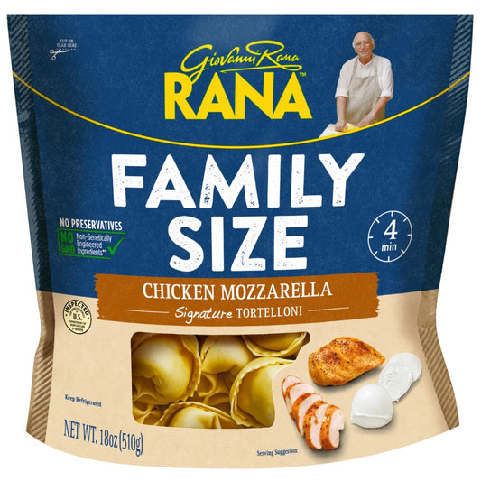 Giovanni Rana Tortelloni Chicken Mozzarella Cheese Filled Pasta Bag (Family Size, 18oz, Fresh), Refrigerated W $8.58