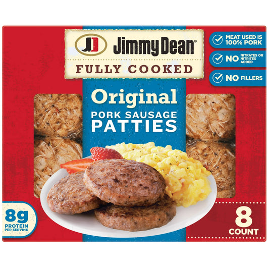 Jimmy Dean Fully Cooked Original Pork Sausage Patties, 9.6 oz, 8 Count W