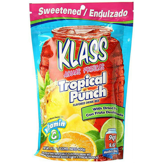 Klass Tropical Punch Flavored Drink Mix with Dried Fruit 14.1 oz