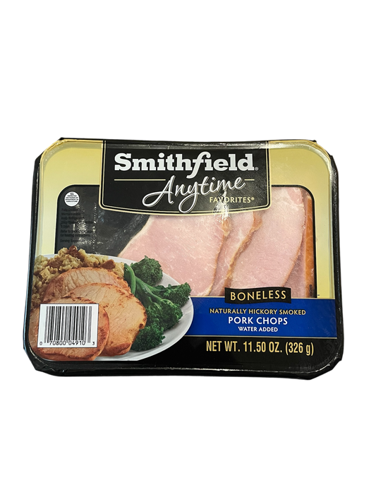 Smithfield, Pork, Hickory Smoked, Boneless, Pork Chops, 0.9-1.25 lb