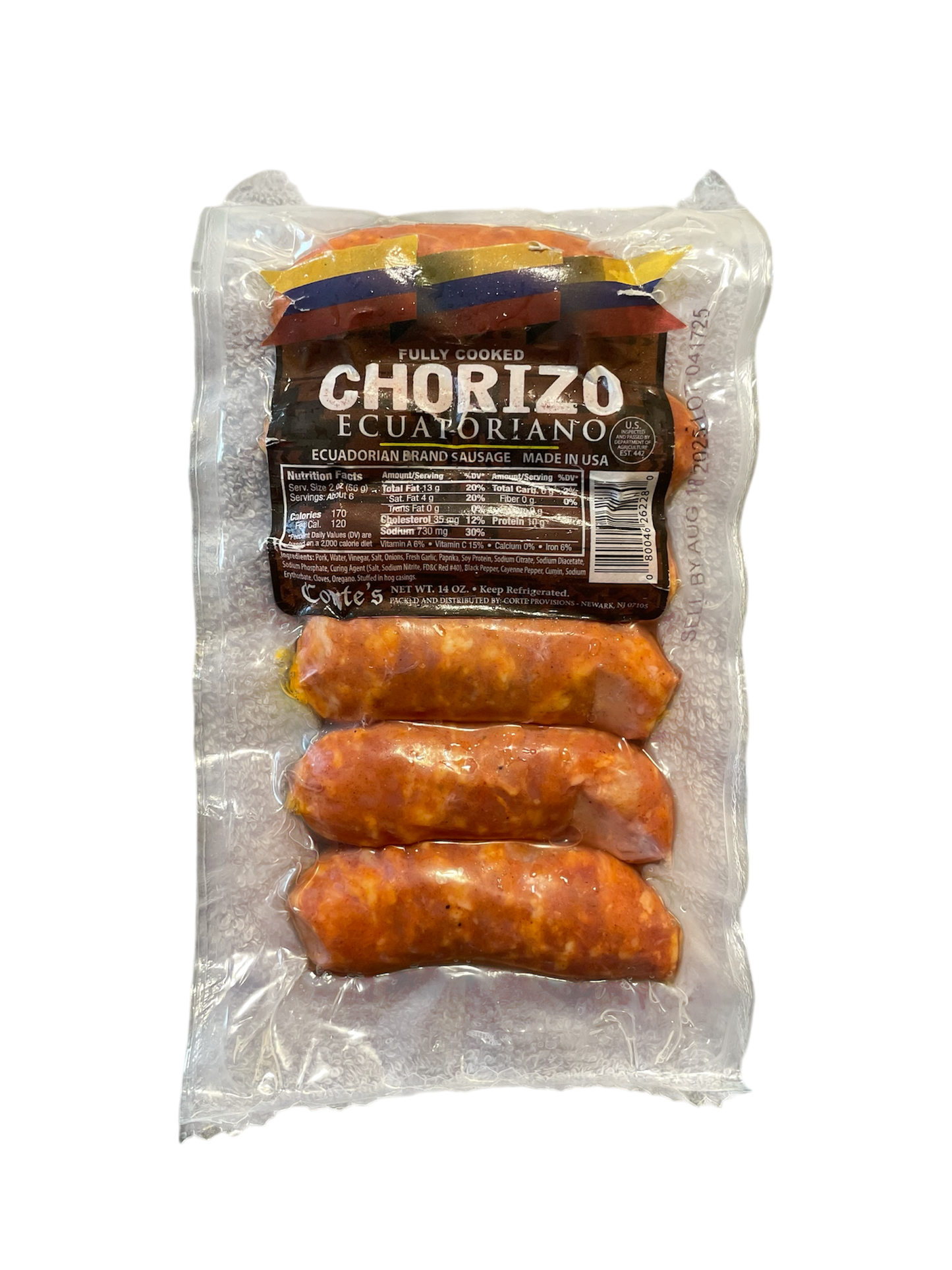 CORTE'S ECUATORIANO CHORIZO 14 OZ.