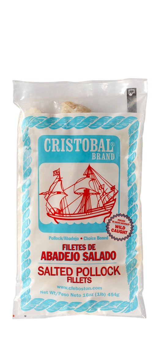 Cristobal Choice Boned Salted Pollock Fillets 1 lb. Bag