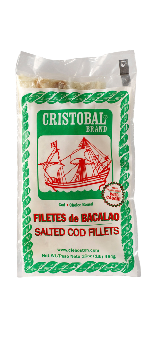 Cristobal Choice Boned Salted Codfish Fillets 1 lb. Bag