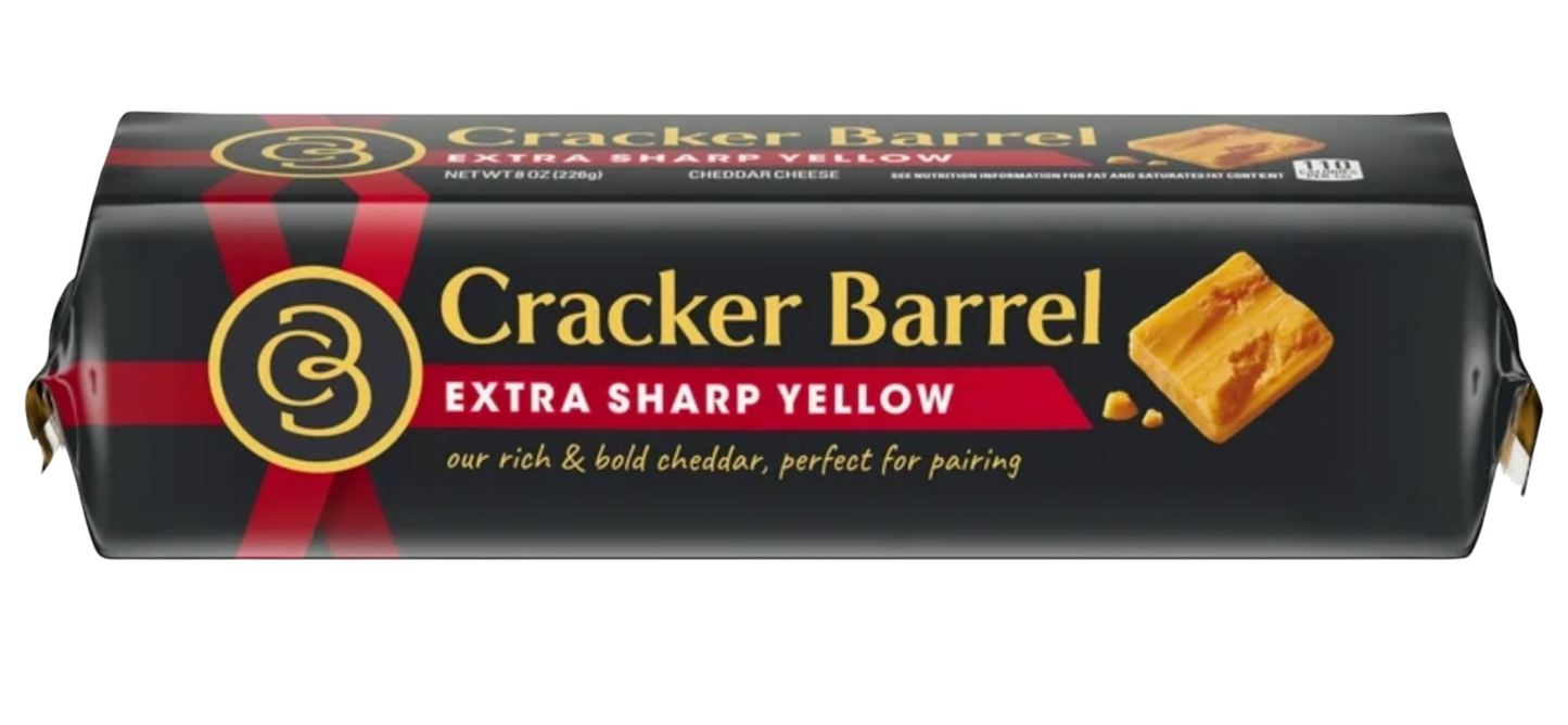 Cracker Barrel Extra Sharp White Cheddar Cheese, 8 oz Block