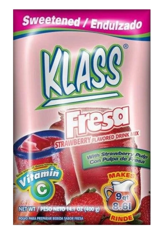 Klass Aguas Frescas Strawberry Flavored Drink Mix, 14.1 oz