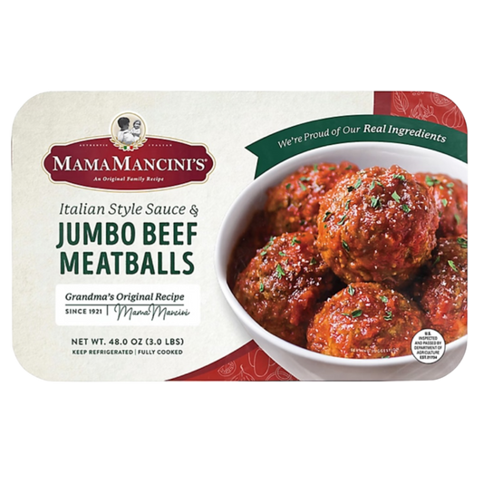Mama Mancini Jumbo Beef Meatballs With Sauce, 3 lbs.