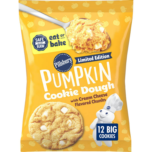 Pillsbury Limited Edition Pumpkin Cookie Dough with Cream Cheese Flavored Chunks, 14 oz