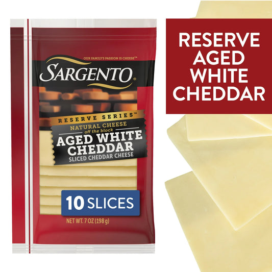 Sargento® Reserve Series™ Sliced Aged White Natural Cheddar Cheese, 10 slices