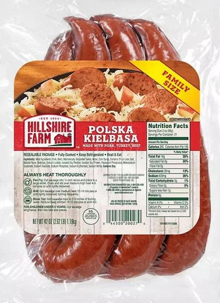 Hillshire Farm Polska Kielbasa Smoked Sausage Family Pack, 48 oz. **PORK/BEEF B